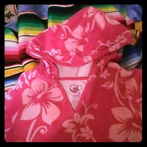 Pink Hawaiian Flower Beach Cover Up
